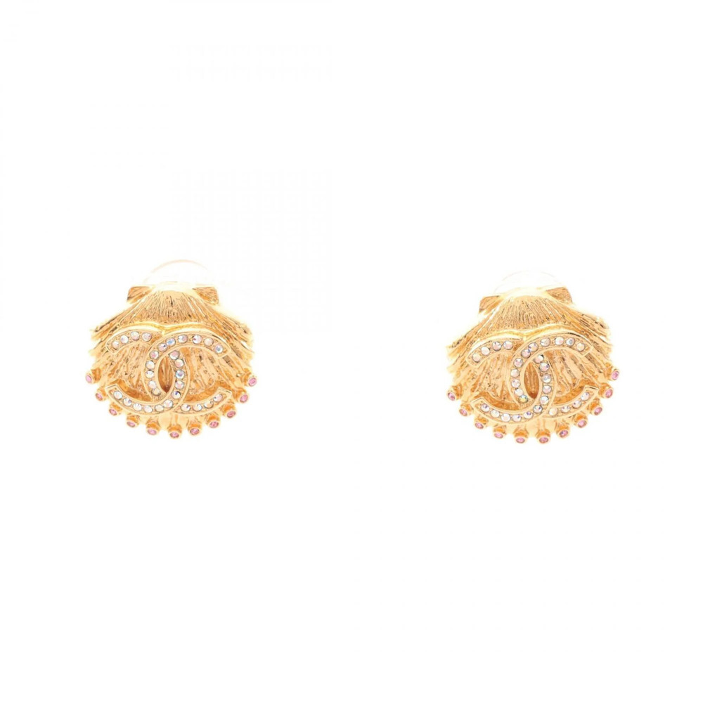 CHANEL Gold Logo Earrings
